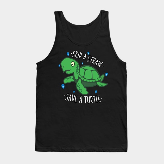 Skip a Straw Save a Turtle for Earthday - Vintage Retro Design T Shirt 5 Tank Top by luisharun